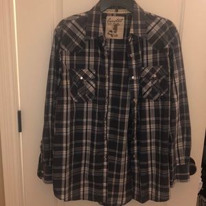 Grey black long sleeved shirt